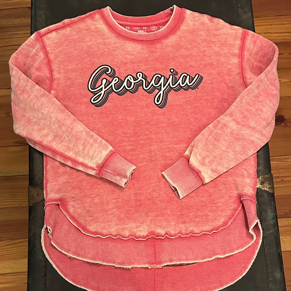 Pressbox Distressed Red Georgia Sweatshirt
